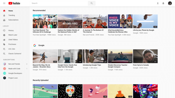 A Fresh New Look For Youtube